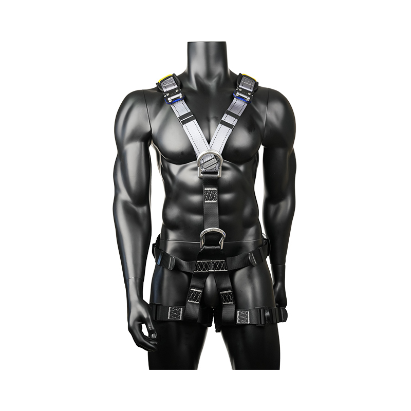 KA14-1 5 অ্যালুমিনিয়াম ডি রিং সহ ক্লাইম্বিং জোতা, 2টি দ্রুত-মুক্ত করা বাকল EN361