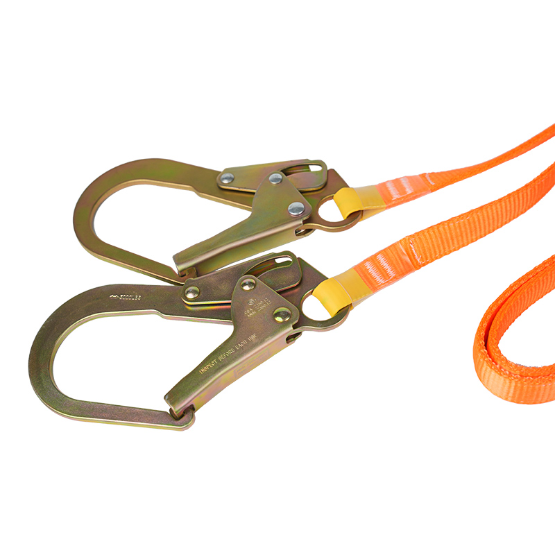 মোটা ওয়েববিং এবং এএনএসআই হুক সহ L19 ফল অ্যারেস্ট টুইন সেফটি ল্যানিয়ার্ড